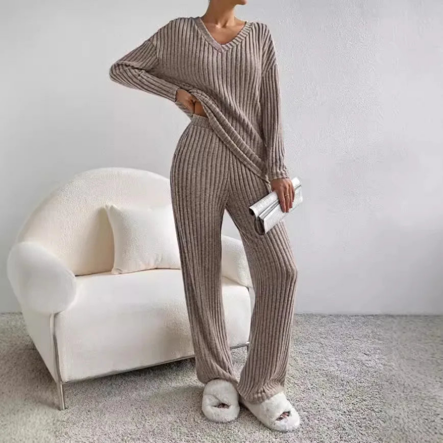 2-teiliger Strickanzug Damen Glamour