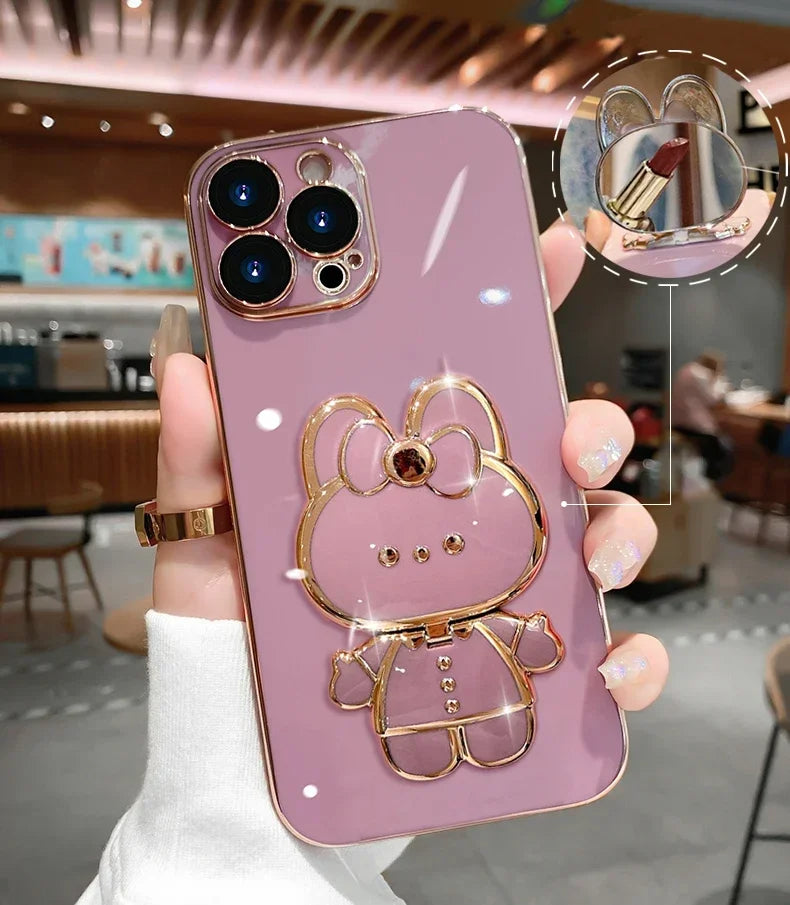 iPhone Hülle 3D Hase Spiegel Design Kawaii