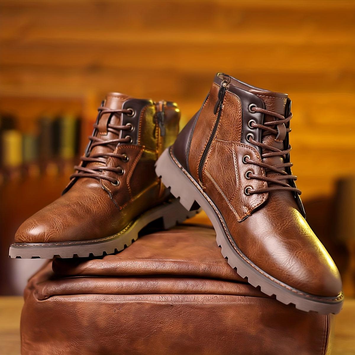 Herren Stiefel Reißverschluss Robust Elegante Winterstiefel