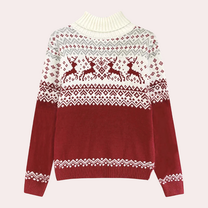 Weihnachtssweater für Damen von BerlinGlamour: Rollkragen, festlich und bequem