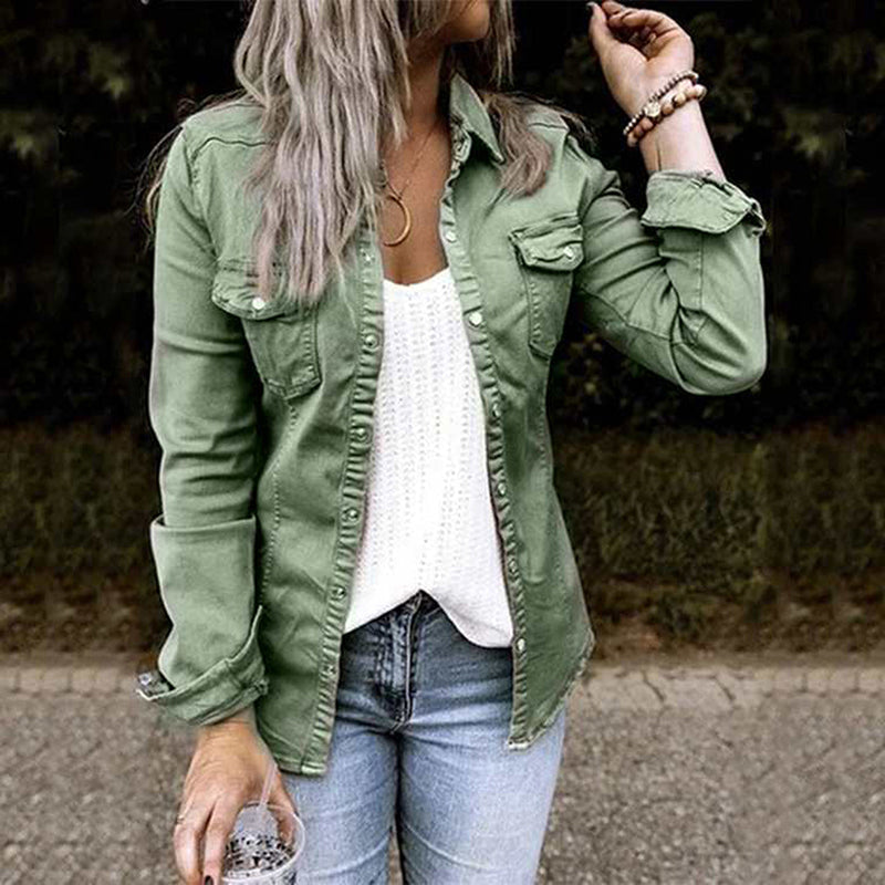 Modische Damen Jeansjacke Trendy Denim Jackett