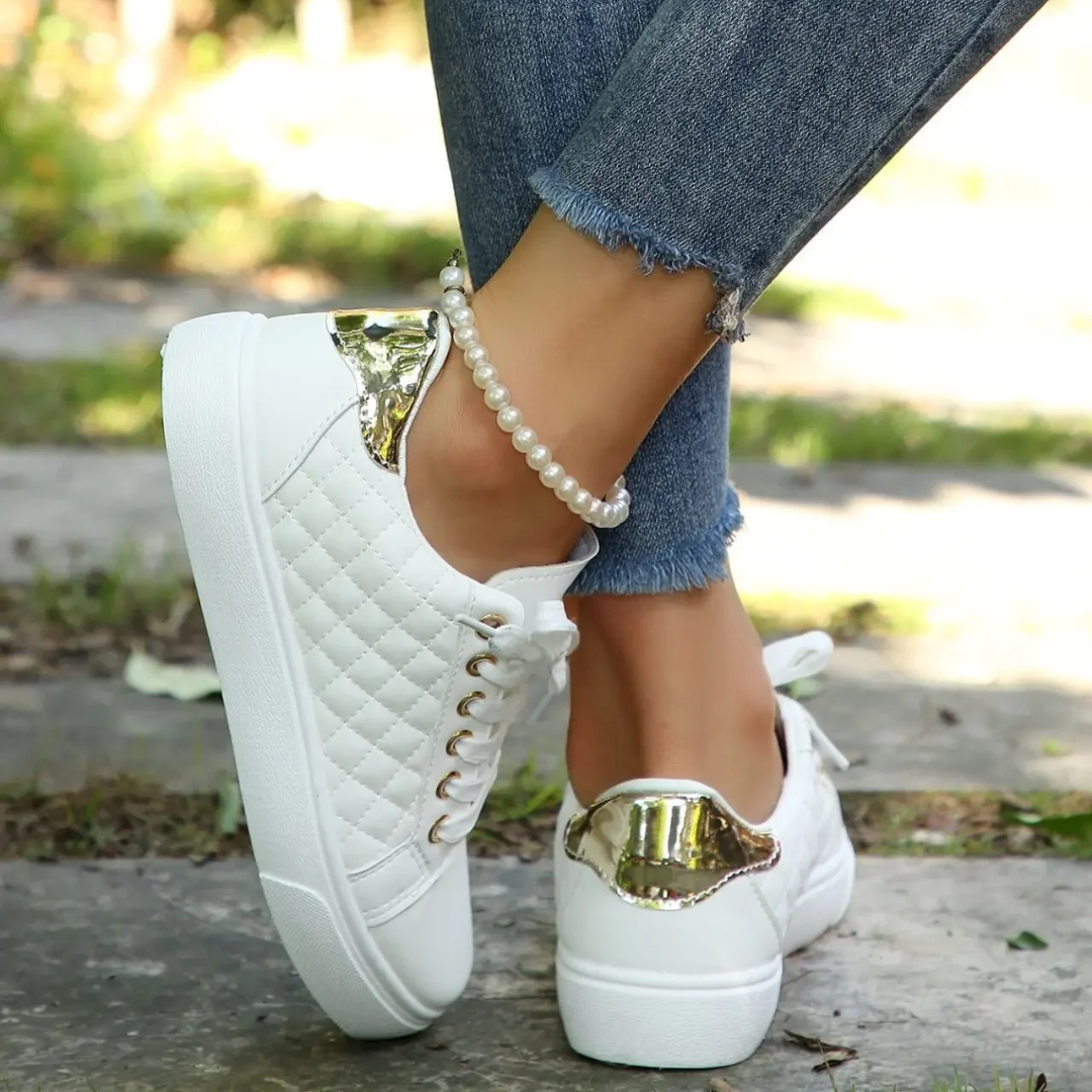 Damen Sneaker Freizeit Schuhe Schnürung Bequem