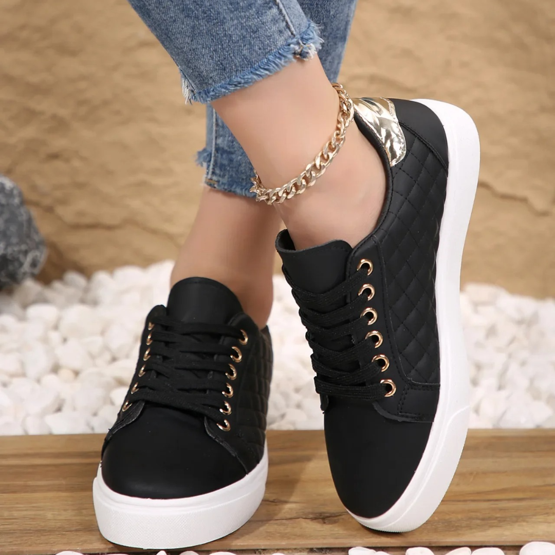 Damen Sneaker Freizeit Schuhe Schnürung Bequem