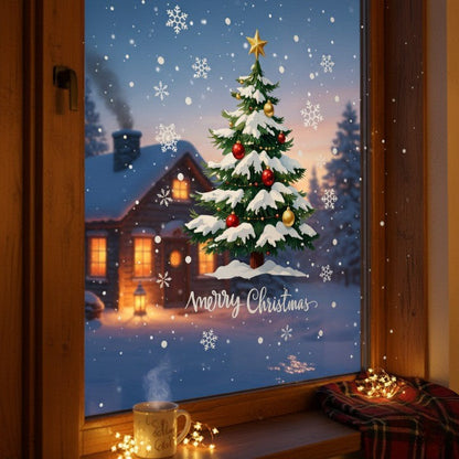 Weihnachtsbaum Aufkleber 3D Glitter Merry Glow