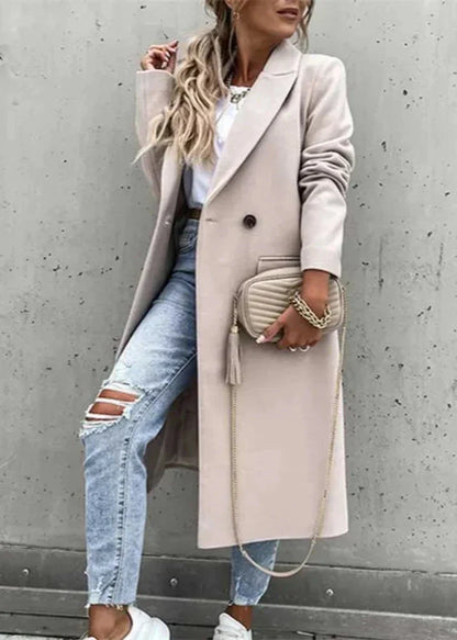 Lange Damenwinterjacke Klassischer Stil Mantel