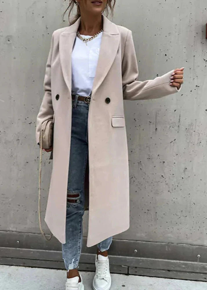 Lange Damenwinterjacke Klassischer Stil Mantel