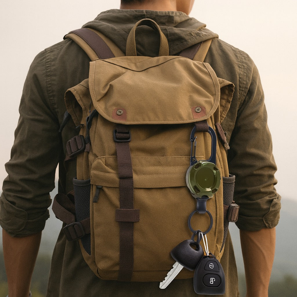 Schlüsselanhänger Karabiner Anti-Verlust Aufziehbar Sicher