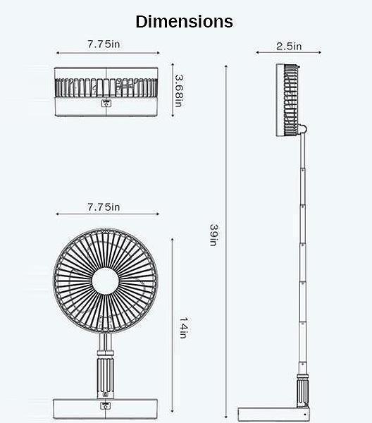 Kleiner USB Ventilator Rechargeable Mini Teleskop