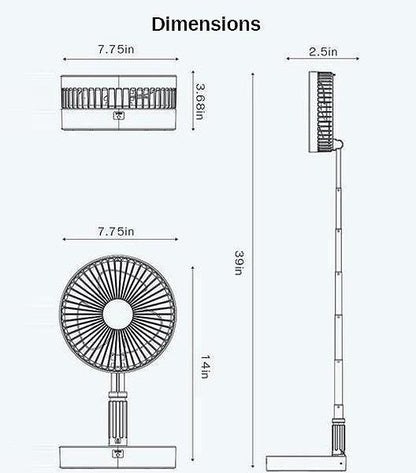 Kleiner USB Ventilator Rechargeable Mini Teleskop