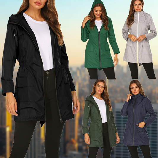 Wasserdichte Outdoorjacke Damen Regenjacke Funktionell