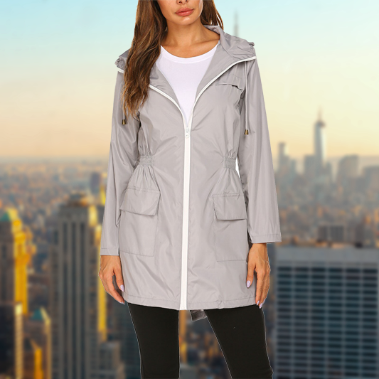 Wasserdichte Outdoorjacke Damen Regenjacke Funktionell