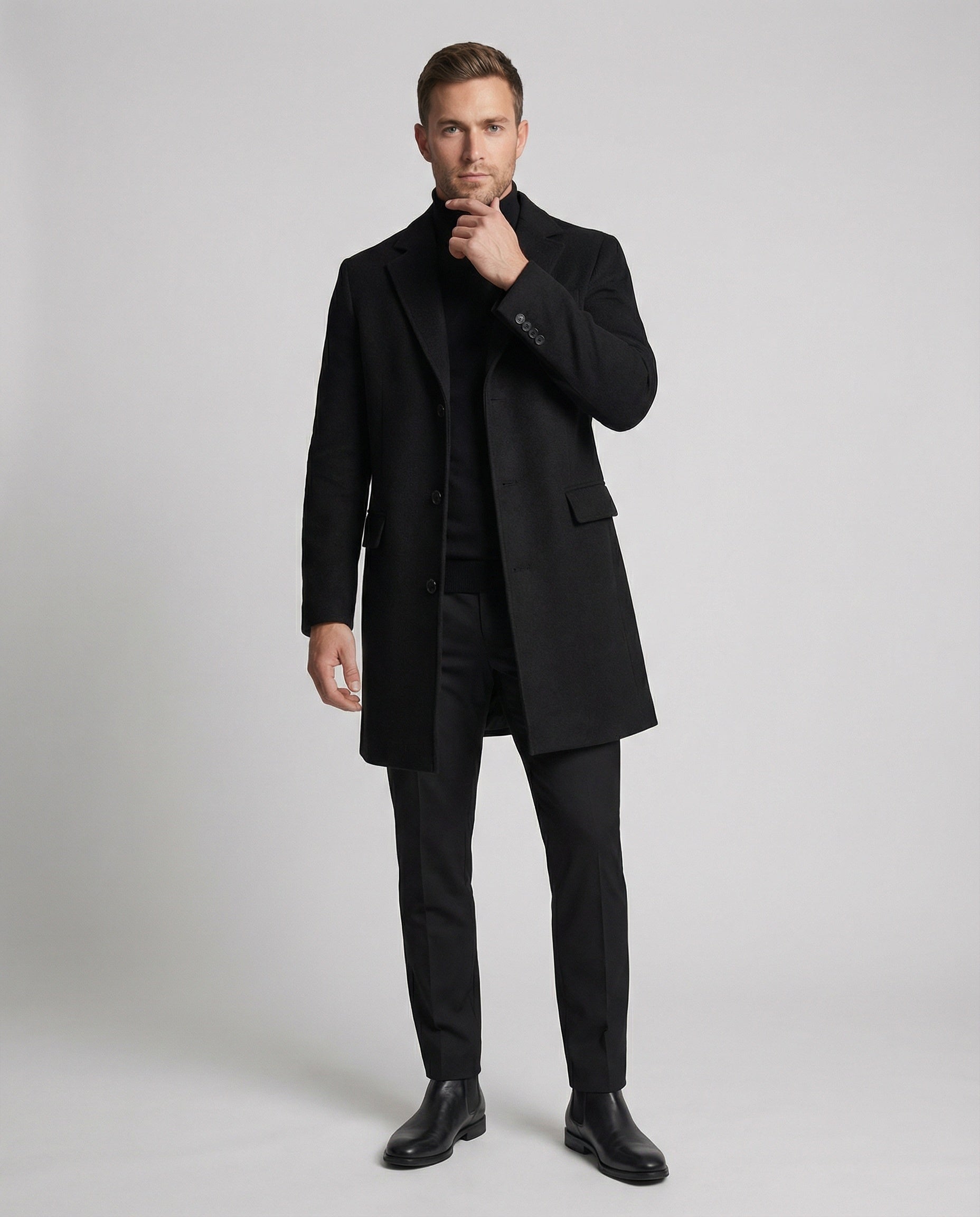 Herren Wollmantel Klassisch Revers Modern - BerlinGlamour