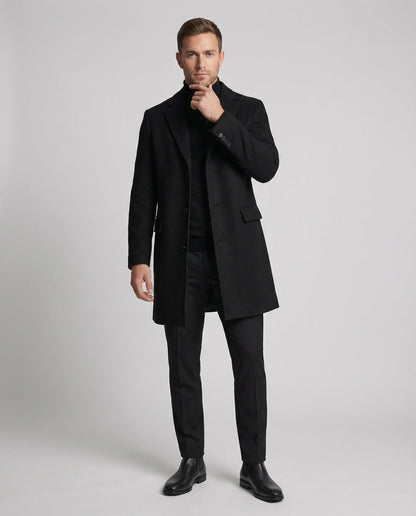 Herren Wollmantel Klassisch Revers Modern - BerlinGlamour