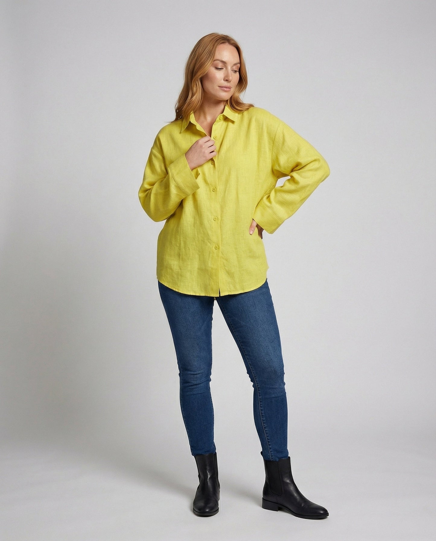 Damen Leinenbluse Lässig Übergroß Relaxed Fit Sommer - BerlinGlamour