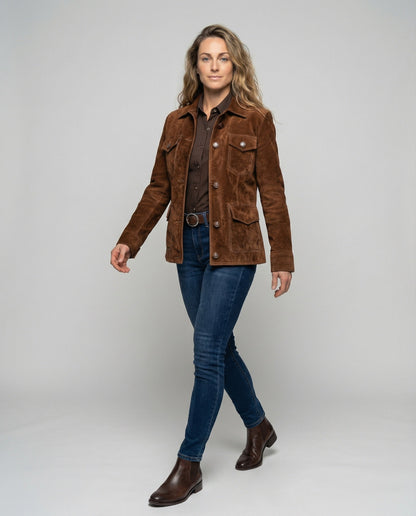 Lederjacke Braun Wildleder Herren Winter - BerlinGlamour