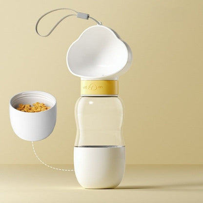 Tragbare Wasserflasche Futterspender 2in1 Hunde Katzen - BerlinGlamour