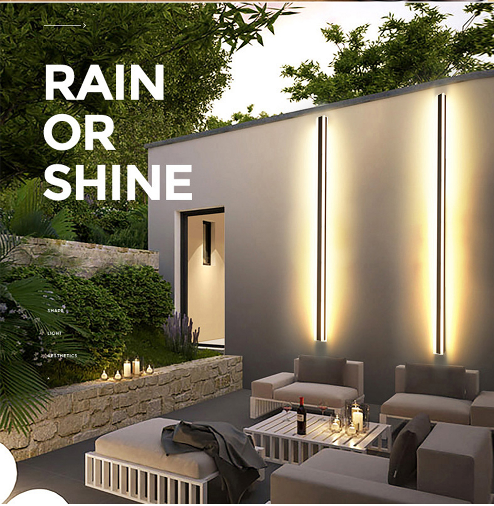 LED Wandlampe Modern Lange Streifen Elegent Silber
