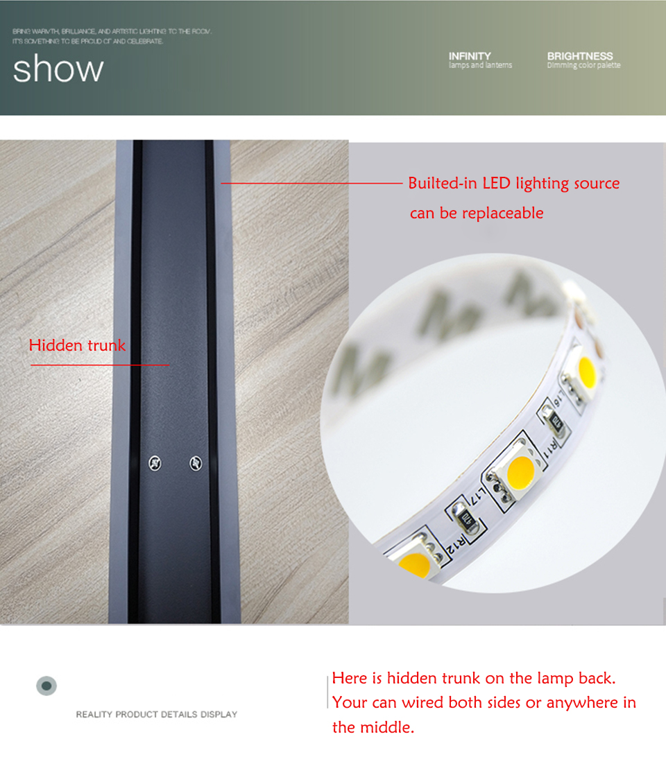 LED Wandlampe Modern Lange Streifen Elegent Silber