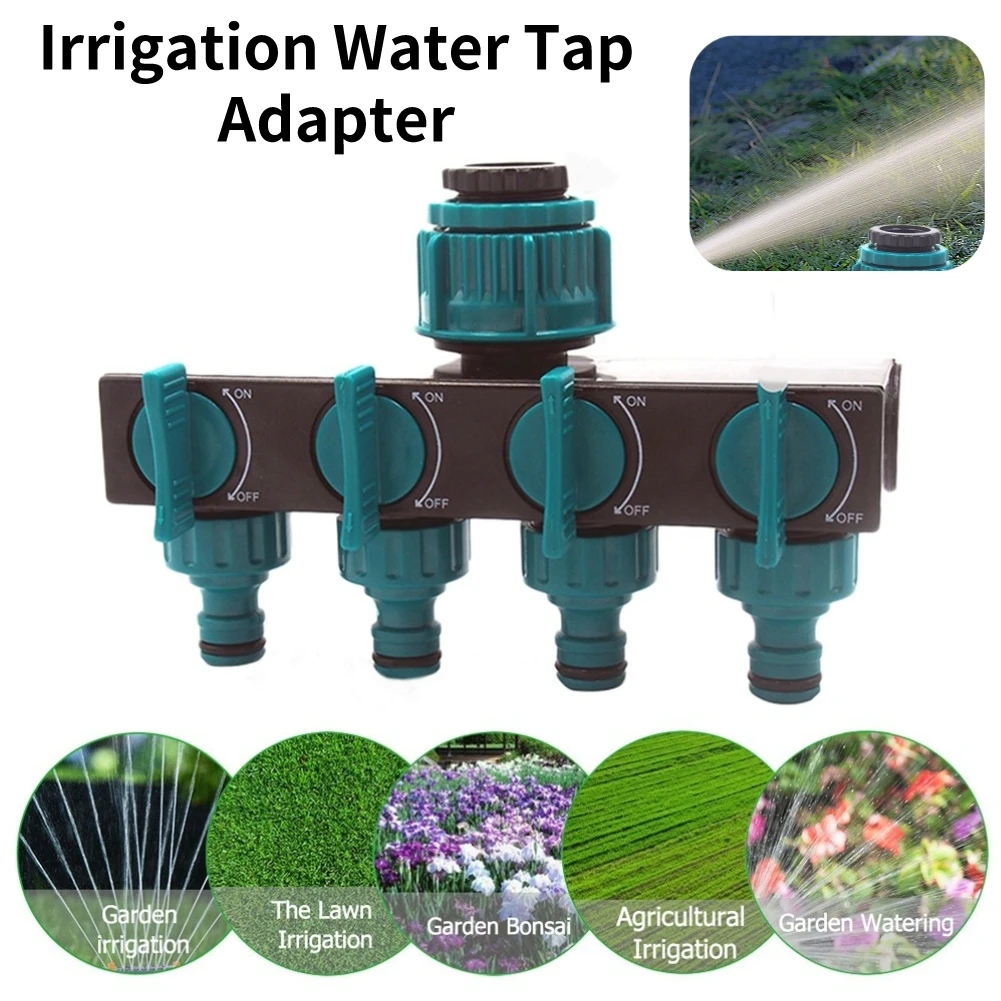 Garten Wasserverteiler 4-Wege Edelstahl Regulierbar