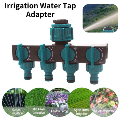 Garten Wasserverteiler 4-Wege Edelstahl Regulierbar