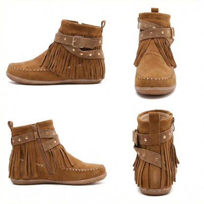 Warme Knöchelschuhe Fransen Schuhe Frauen Stil