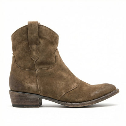 Western Stiefel Damen Kurz Wildleder Knöchelstiefel