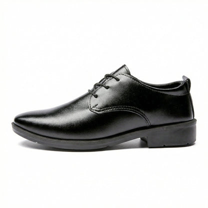 Herren Leder Schnürschuhe Elegante Rutschfeste Sohle Schwarze Schuhe