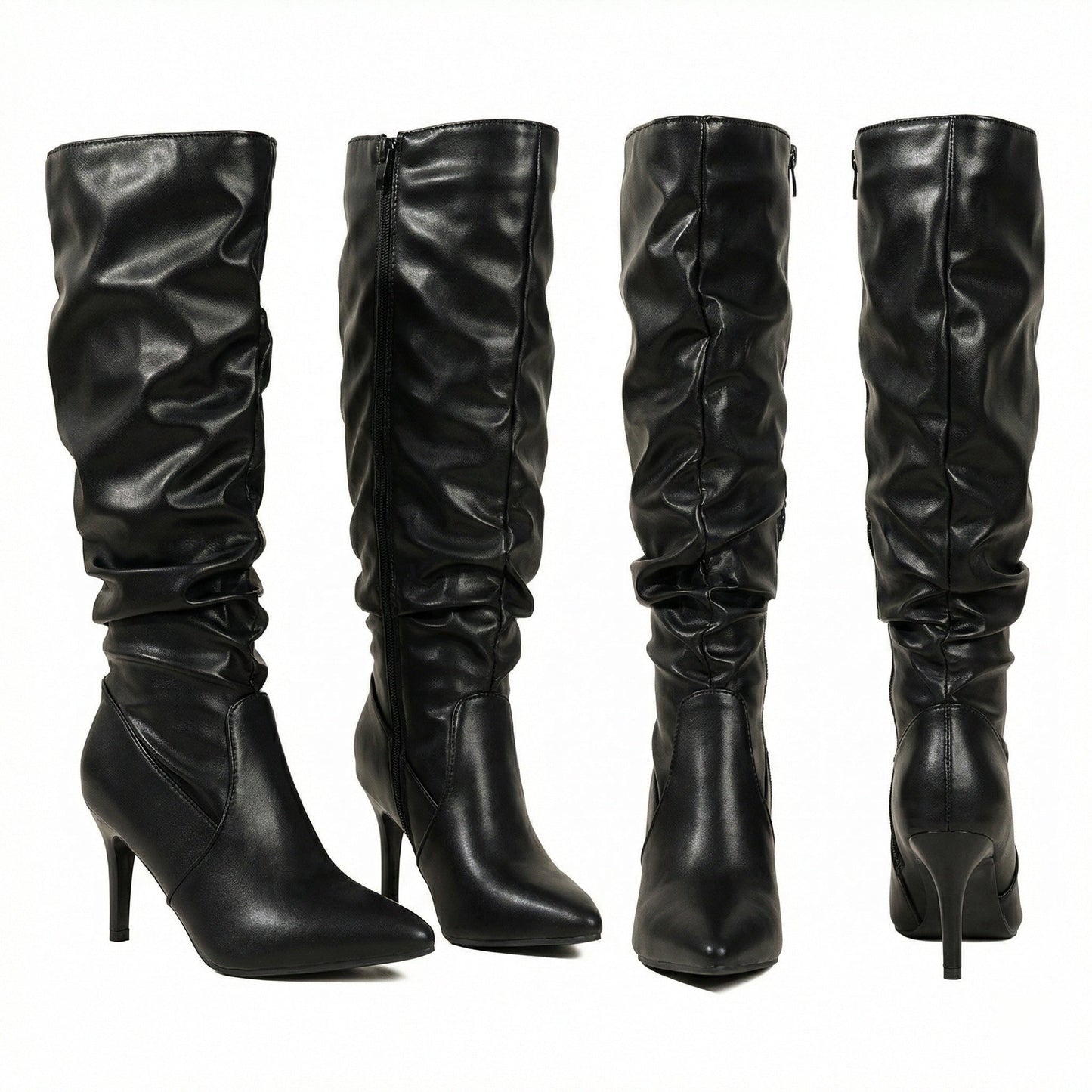 Damen Stiefel High Heels Gerafft Glamour Schuhe