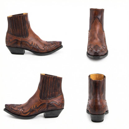 Cowboystiefel Damen Leder Stiefel Robust Westernstil