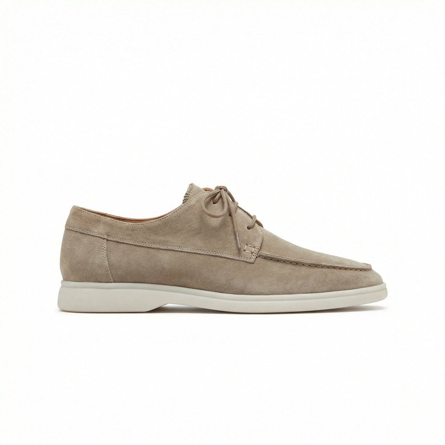 Italienische Wildleder Loafer Schuhe Braun Schnürsenkel