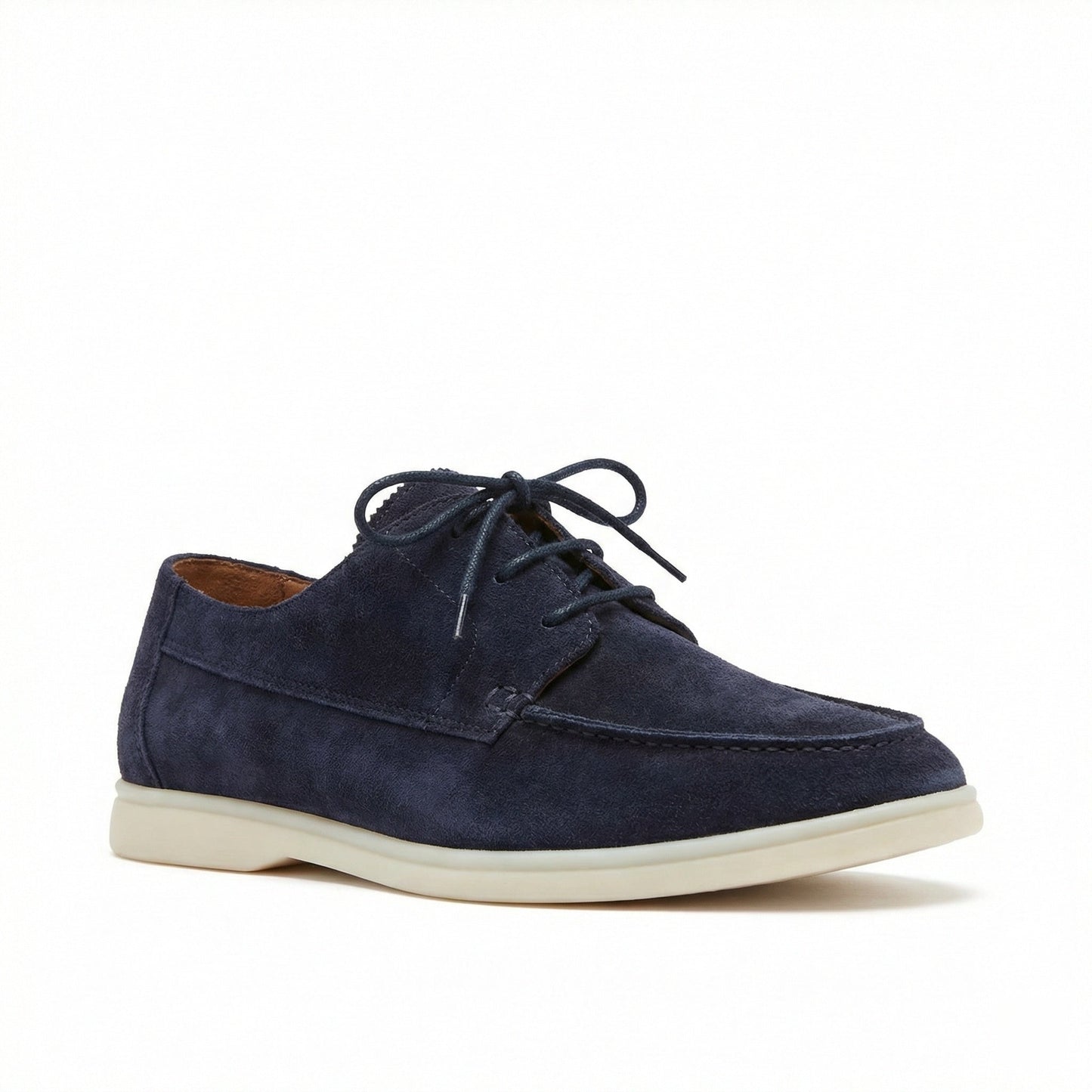 Italienische Wildleder Loafer Schuhe Braun Schnürsenkel