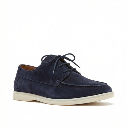 Italienische Wildleder Loafer Schuhe Braun Schnürsenkel