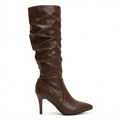 Damen Stiefel High Heels Gerafft Glamour Schuhe