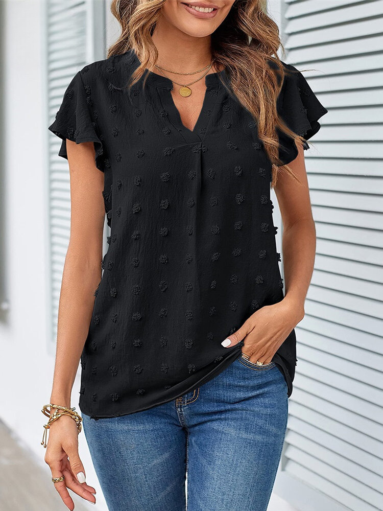 Patchwork Bluse mit Rüschen Damen Oberteil Chic