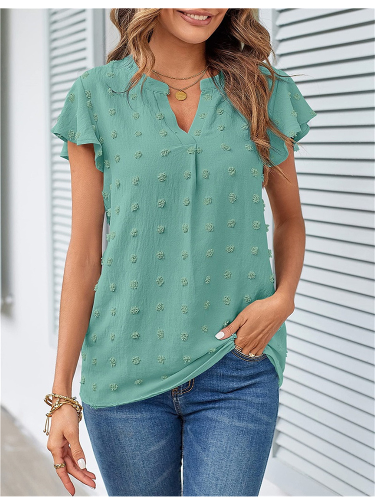 Patchwork Bluse mit Rüschen Damen Oberteil Chic
