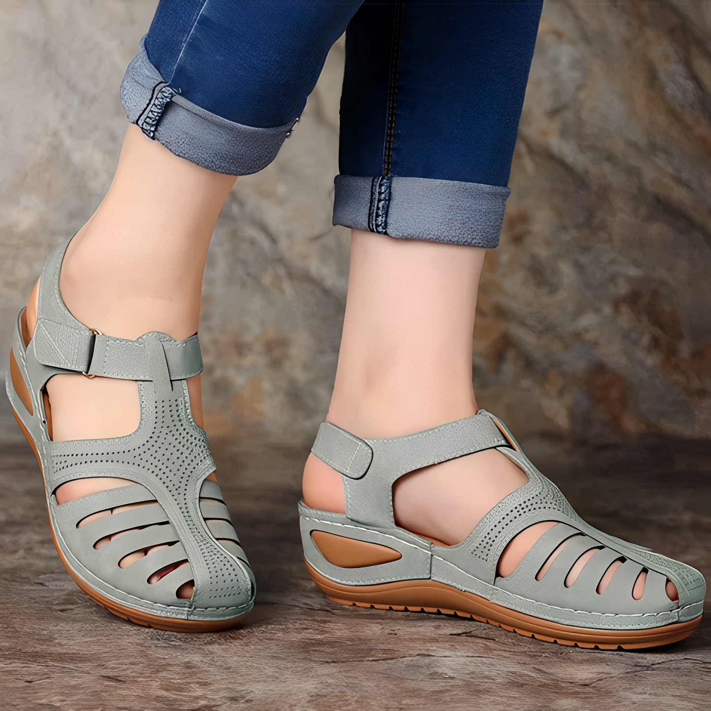 Damen Sandalen Römisch Komfortabel Sommer
