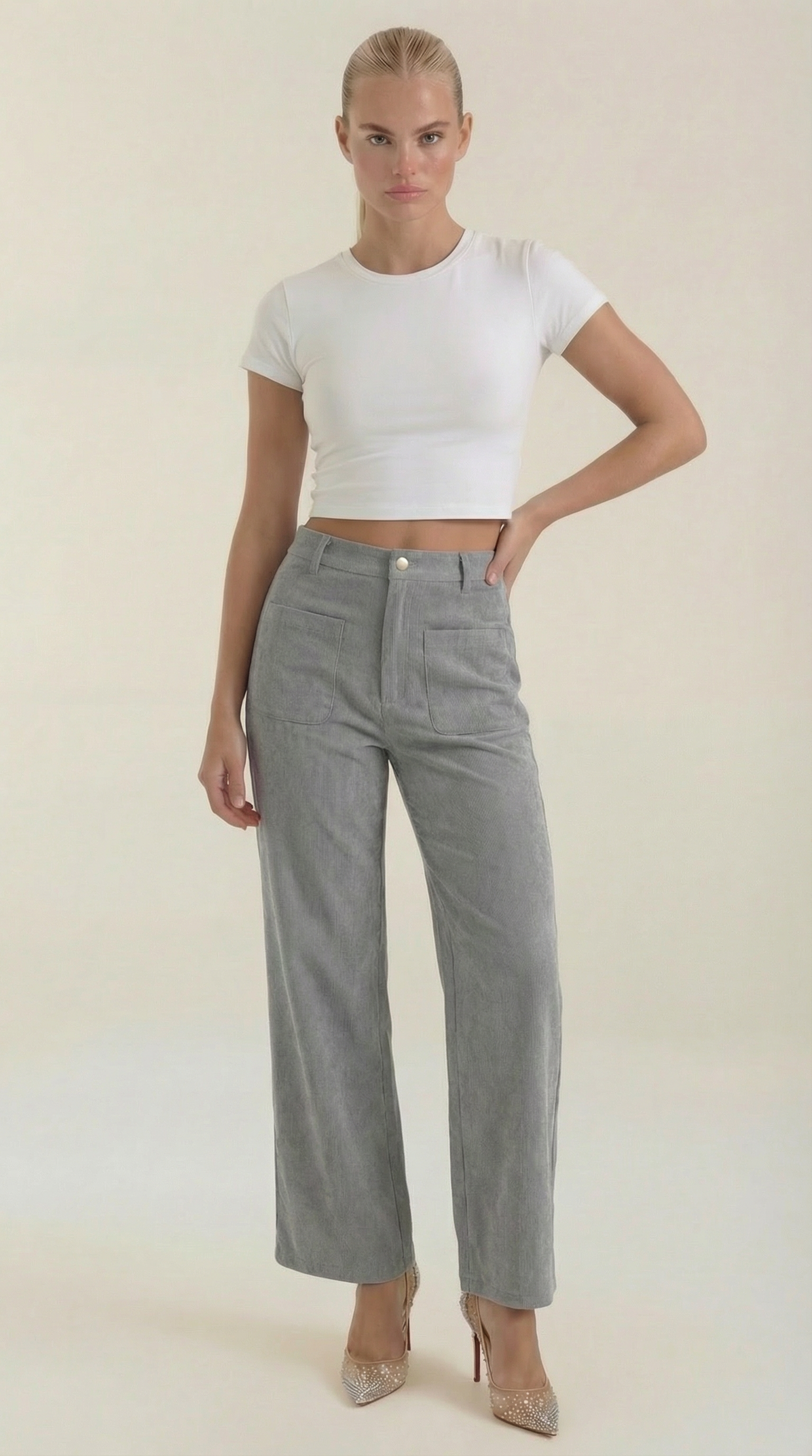Weite Cordhose Damen Bequem Elastisch - BerlinGlamour