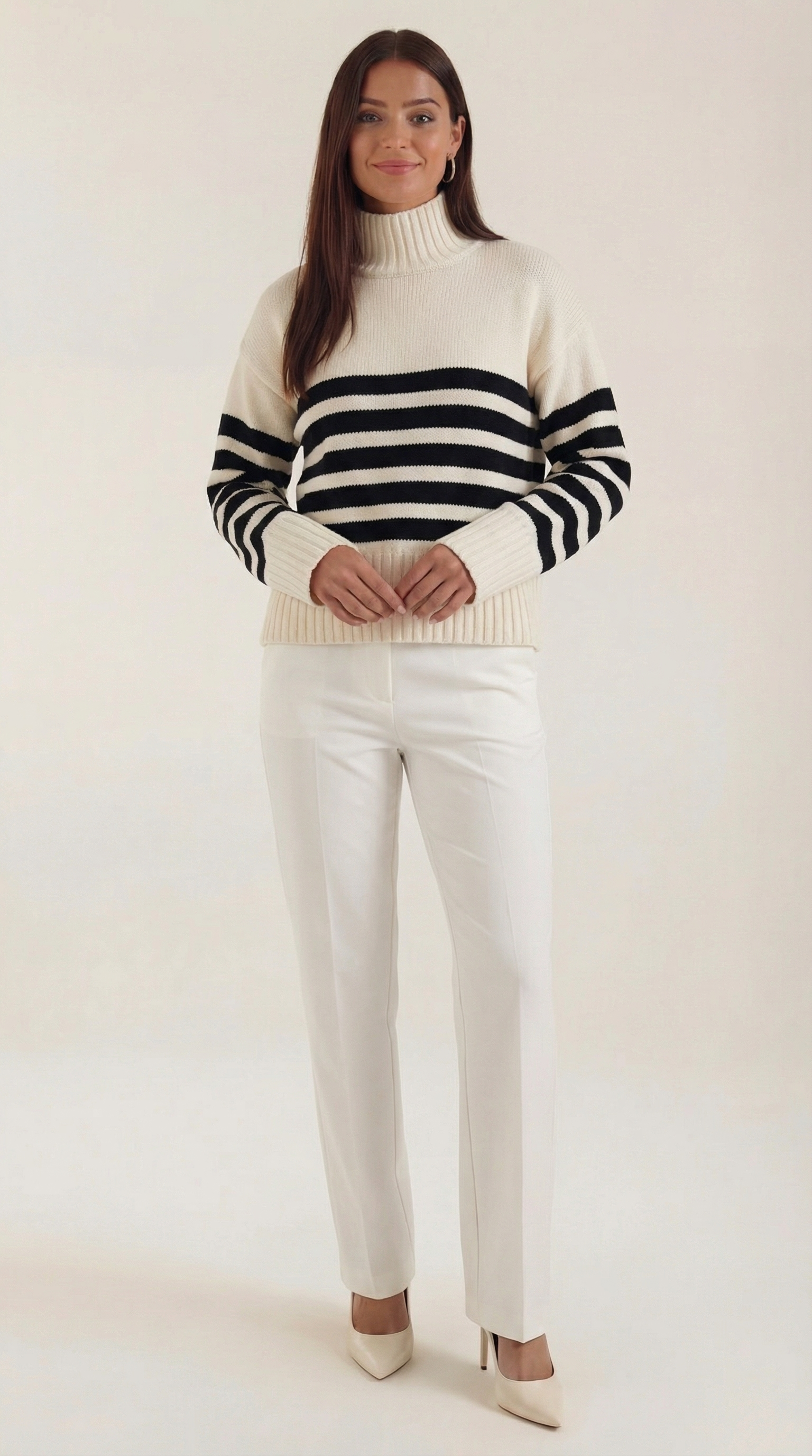 Gestreifter Oversized Pullover Frauen - BerlinGlamour