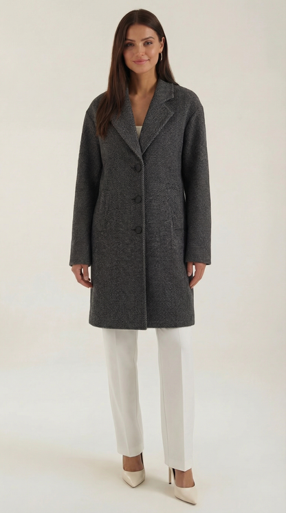 Grauer Damen Trenchcoat Klassisch Elegant - BerlinGlamour