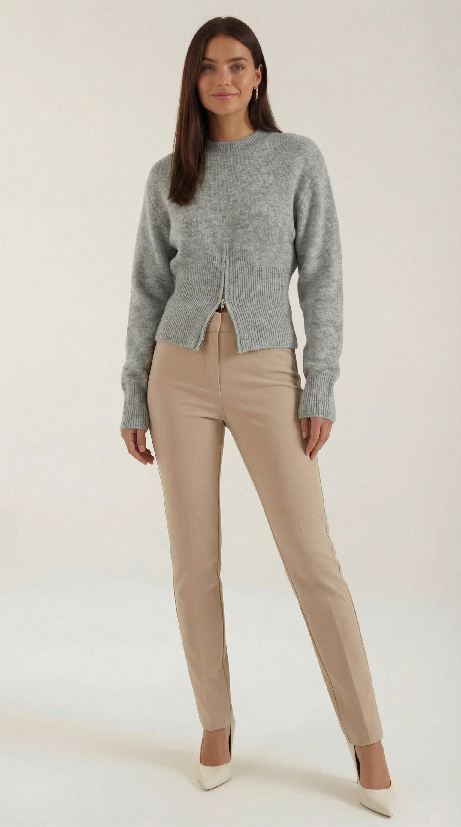 Strickpullover Damen Halbzip Warm Bequem - BerlinGlamour