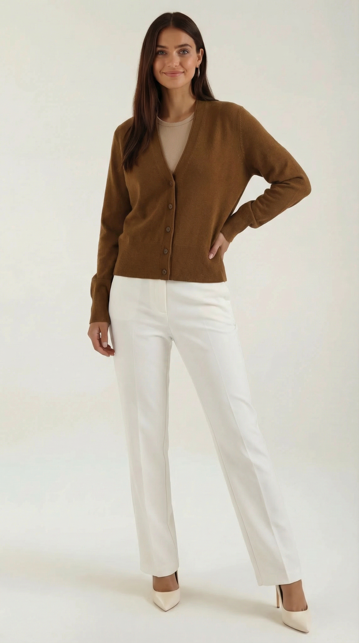 Strick-Cardigan Damen V-Ausschnitt Weich - BerlinGlamour