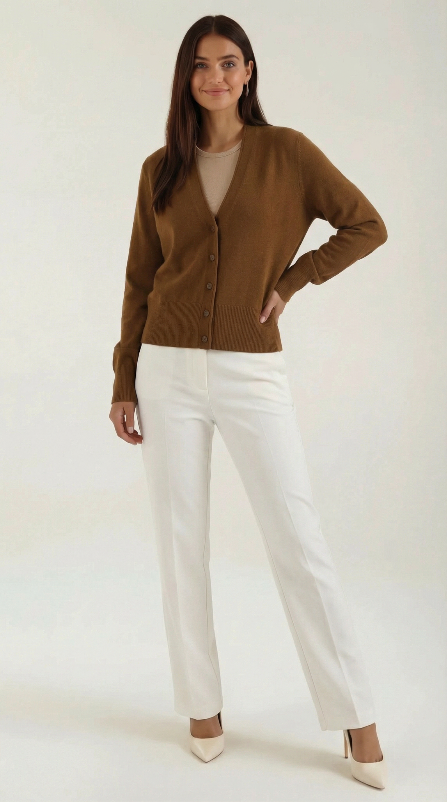 Strick-Cardigan Damen V-Ausschnitt Weich - BerlinGlamour
