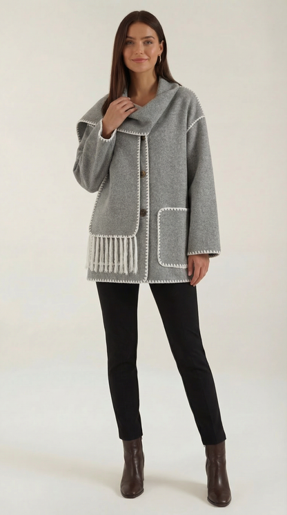 Schaljacke Kontrastbesetzt Damen Steppjacke Modern - BerlinGlamour