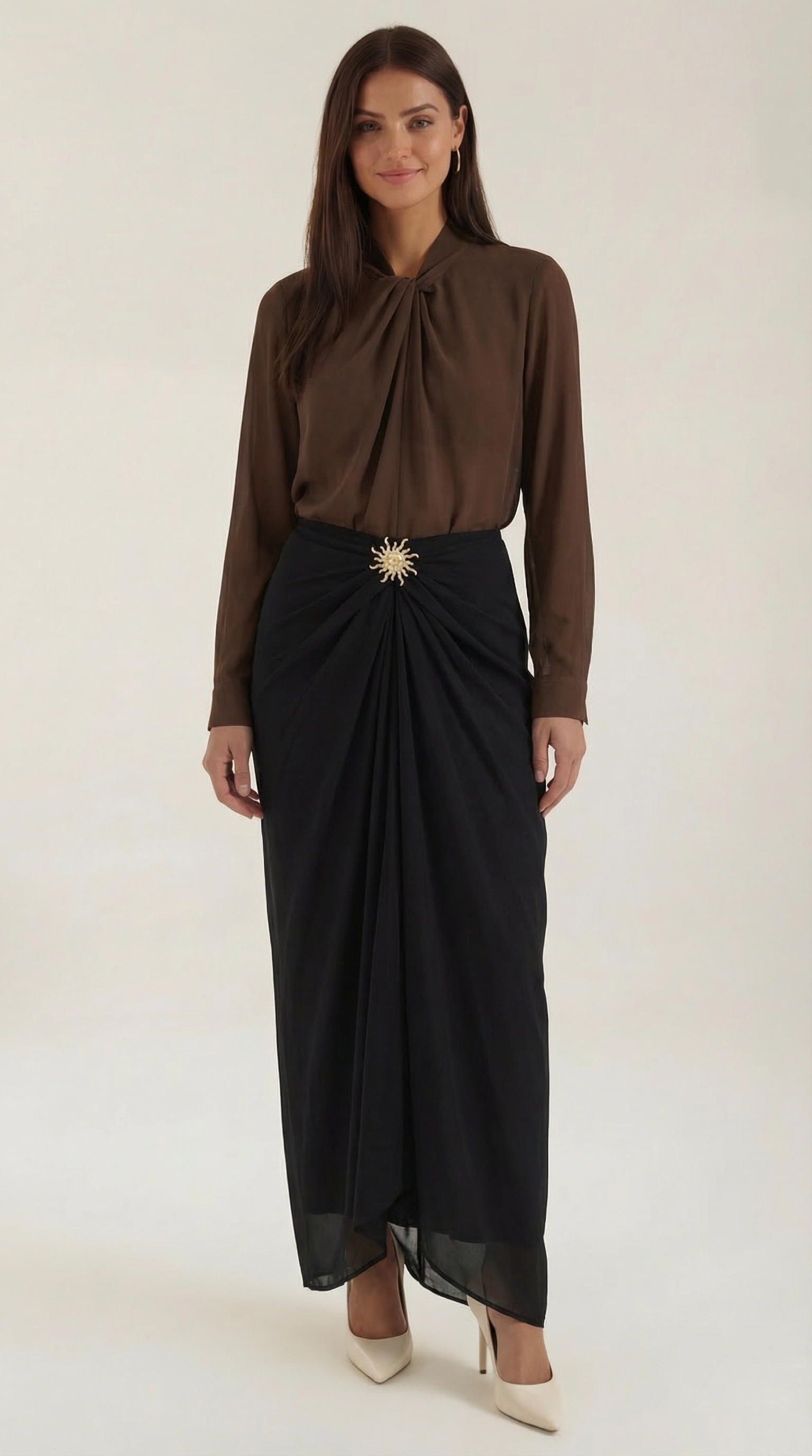 Elegante Stehkragen Bluse Damen Kurzarm - BerlinGlamour