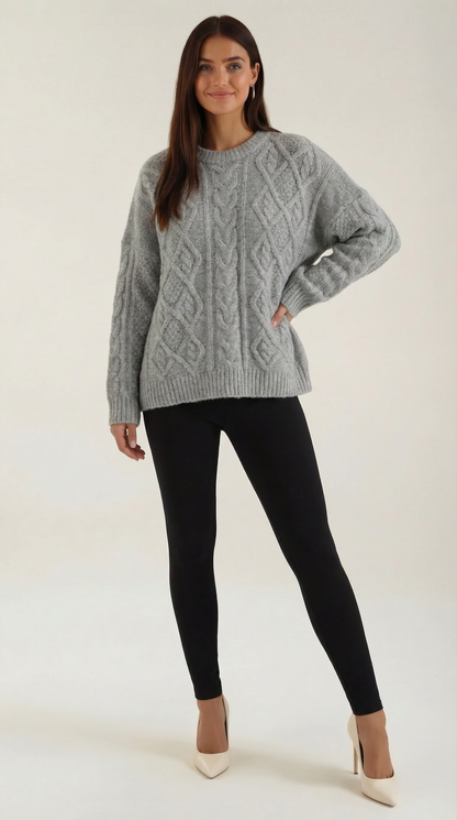 Grobstrick Pullover Damen Warm Bequem - BerlinGlamour