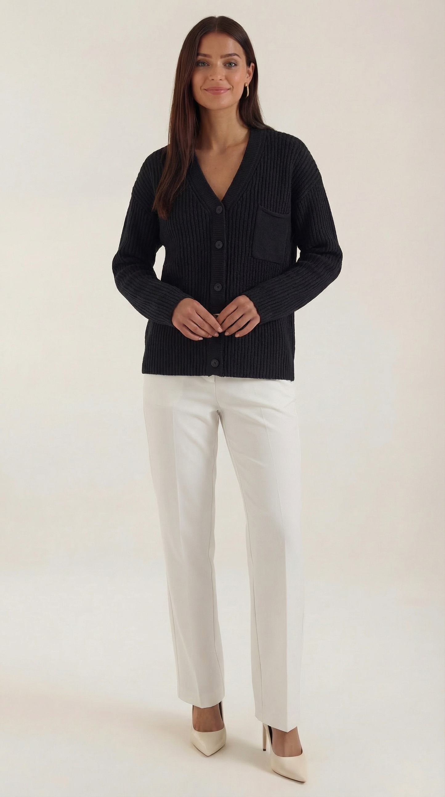 Großer Strickcardigan Übergroß Gerippt Modern - BerlinGlamour