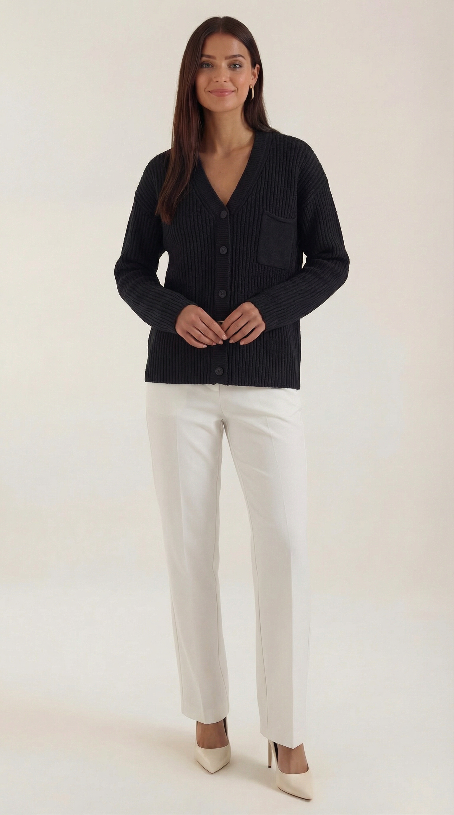 Großer Strickcardigan Übergroß Gerippt Modern - BerlinGlamour