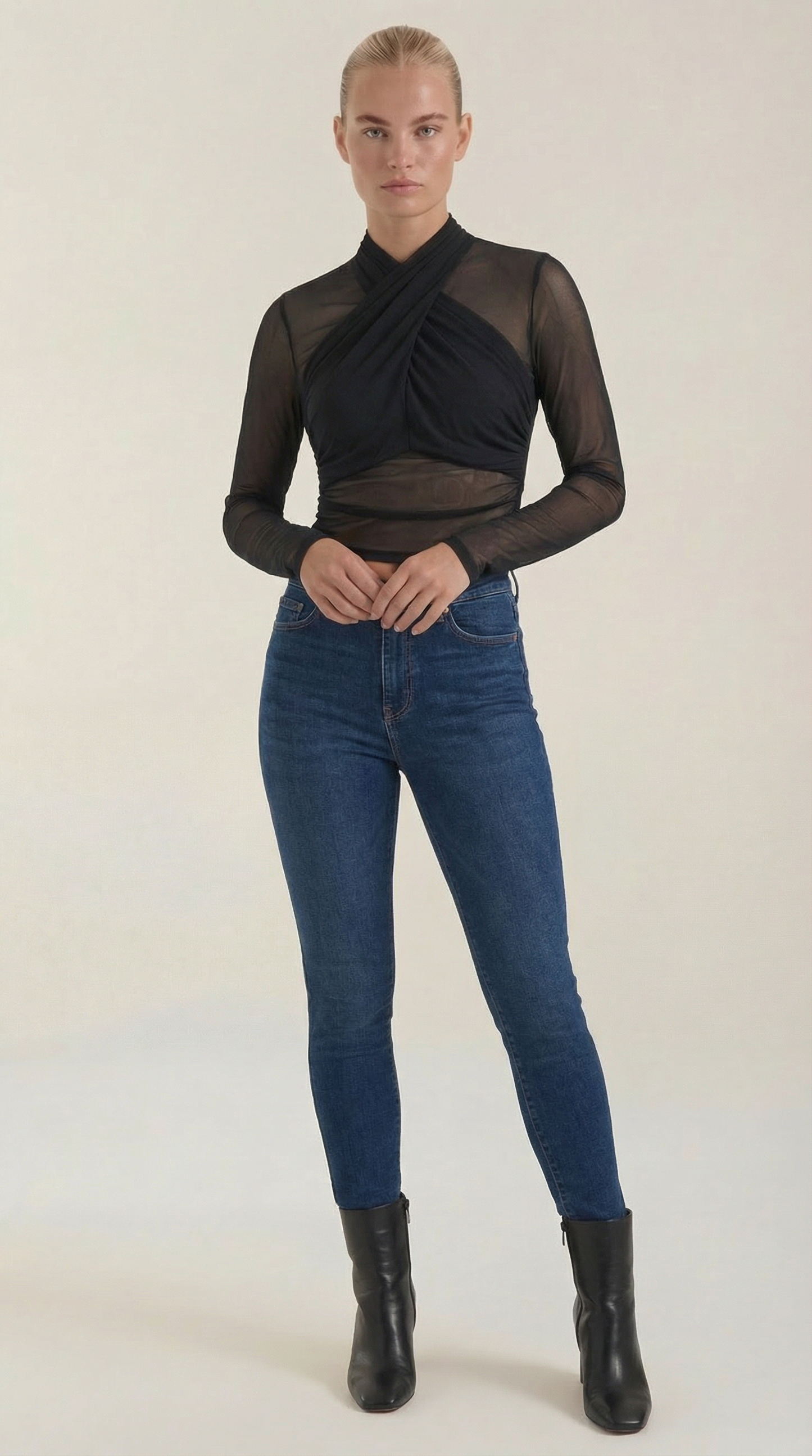 Transparentes Wickel-Top Damen Mesh-Oberteil - BerlinGlamour