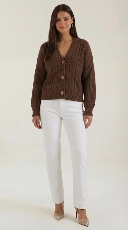 Großer Strickpullover Oversized Zopf Muster - BerlinGlamour