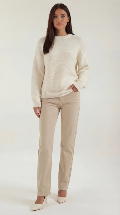 Gerippter Strickpullover Damen Warm - BerlinGlamour